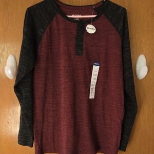 NWT, Maroon and Black Raglan Sleeve Top